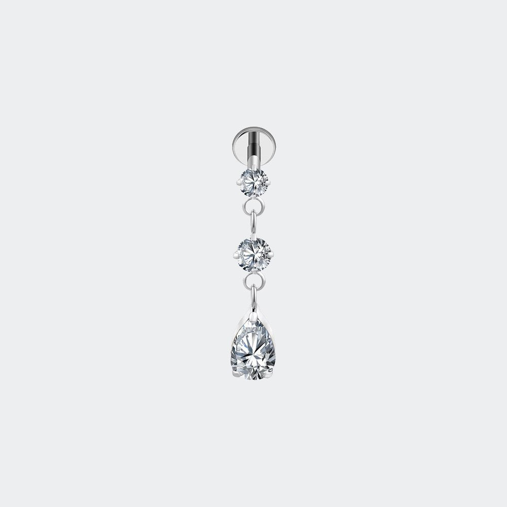 Crystal Teardrop Silver