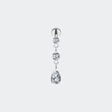 Crystal Teardrop Silver