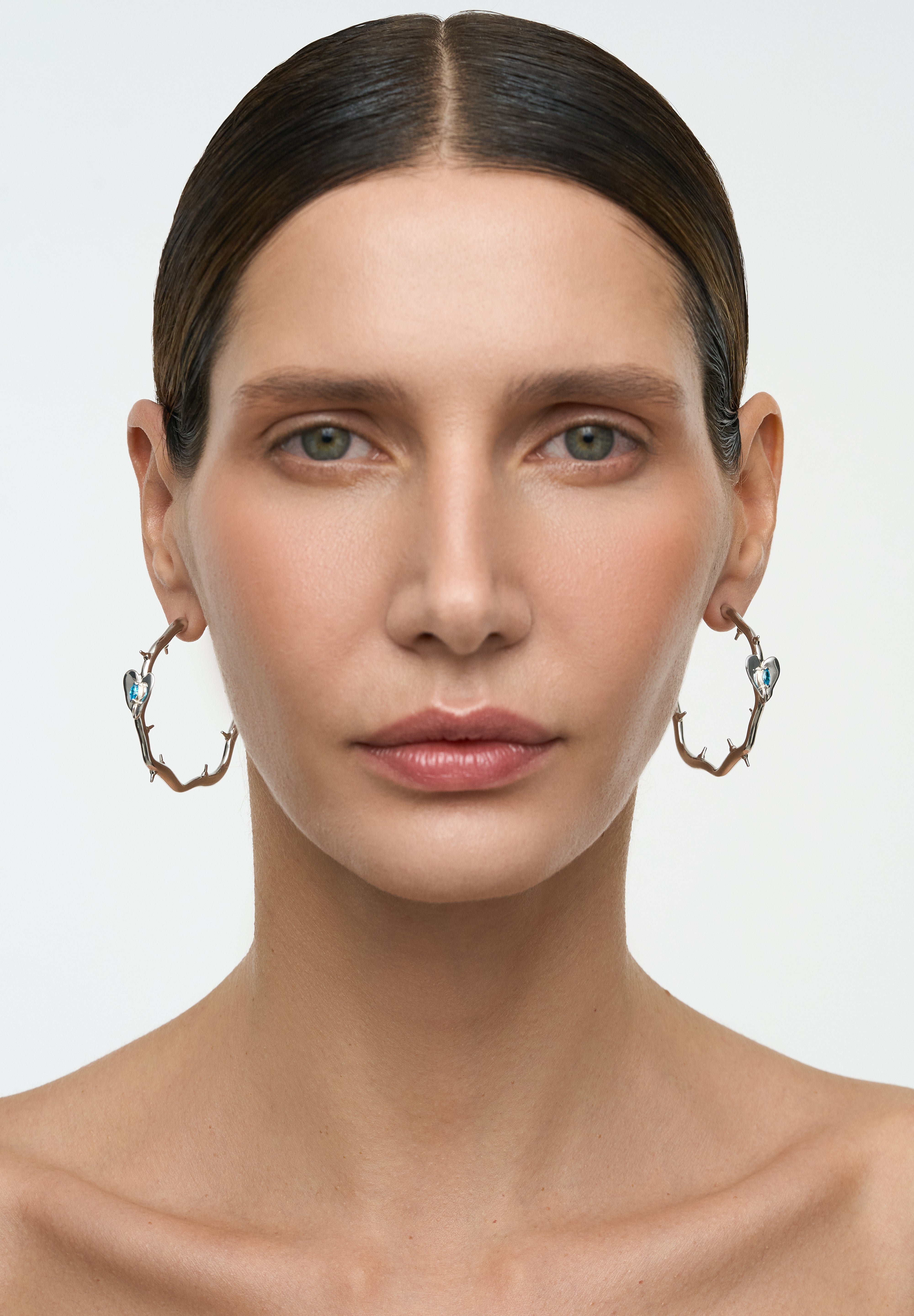 Сережки Leaf Hoops Silver