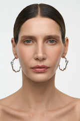 Сережки Leaf Hoops Silver